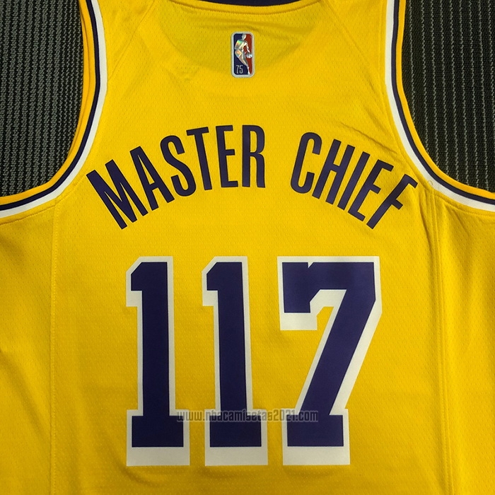 Camiseta Los Angeles Lakers x X-BOX Master Chief #117 Amarillo
